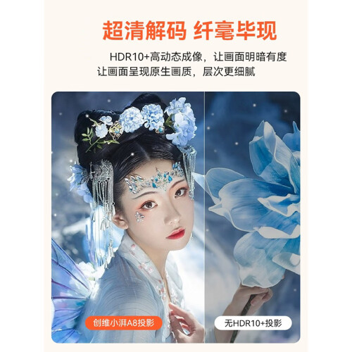 小湃创维A8云台投影仪家用家庭影院超高清白天直投便携3d投影